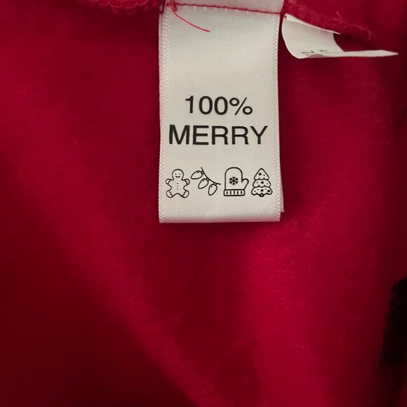 Sweatshirt XL "In My Merry Era" Christmas Holiday Red Pullover Fleece Crew Top - Picture 5 of 5